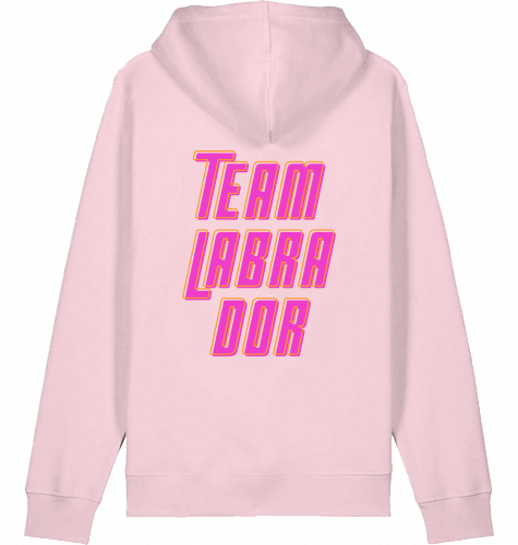 hoodie | team labrador | poppy pink