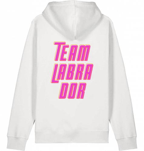 hoodie | team labrador | poppy pink